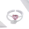 Регулируем сребърен пръстен Pink Heart picture - 5