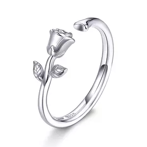 регулируем сребърен пръстен Silver Rose