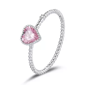 сребърен пръстен Beautiful Pink Heart