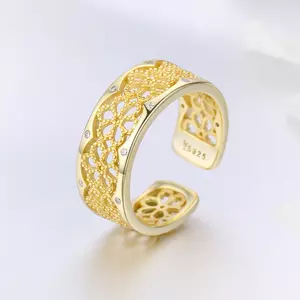 Сребърен пръстен Golden Lace Ring
