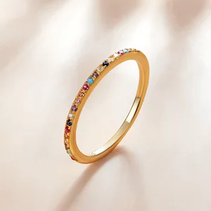 Сребърен пръстен Golden Rainbow Circle