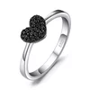 Сребърен пръстен Heart Black Cristal picture - 1