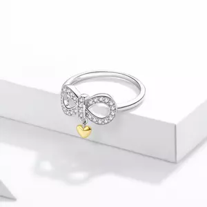 сребърен пръстен Infinity Crystal Simbol