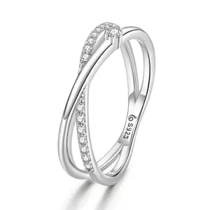 сребърен пръстен Intersected Shiny Bands