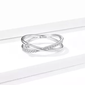 сребърен пръстен Intersected Shiny Bands