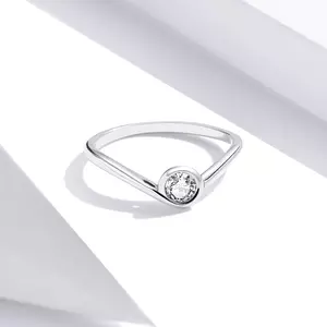 сребърен пръстен Simple Crystal