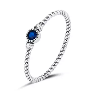 сребърен пръстен Swirl Blue Stone