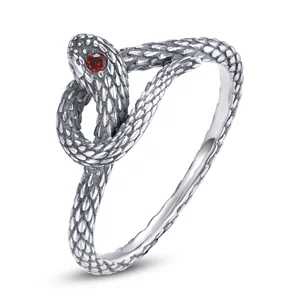 Сребърен пръстен Червеноока змия