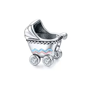 сребърен талисман Baby Stroller