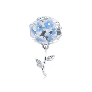 Сребърен талисман Blue Bouquet