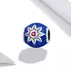 Сребърен талисман Blue Charm with Flower picture - 2