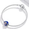 Сребърен талисман Blue Charm with Flower picture - 3