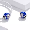 Сребърен талисман Blue Charm with Flower picture - 4