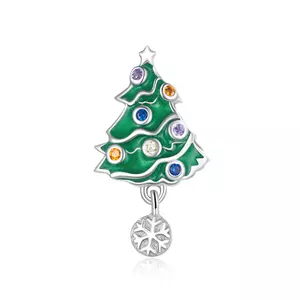 сребърен талисман Christmas Snowflake Tree