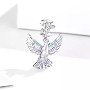 сребърен талисман Colored Pigeon