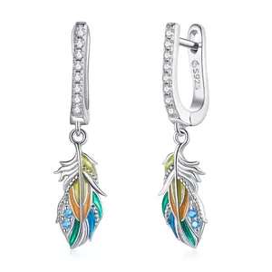 Сребърен талисман Colorful Feathers