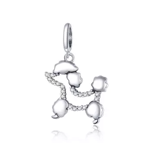 сребърен талисман Crystal Poodle