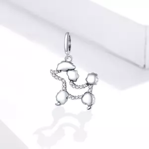 сребърен талисман Crystal Poodle