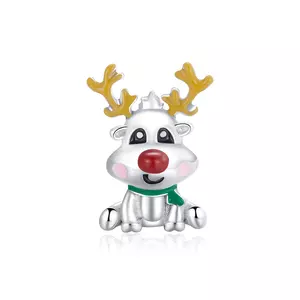 Сребърен талисман Cute Reindeer