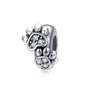 сребърен талисман Footprint Stopper Bead