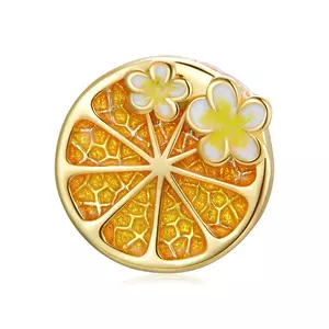 Сребърен талисман Golden Citrus Flowers