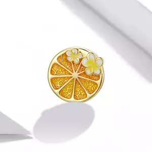 Сребърен талисман Golden Citrus Flowers