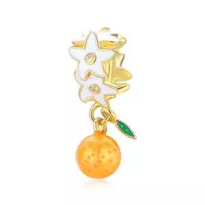 Сребърен талисман Golden Orange Flower