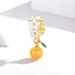 Сребърен талисман Golden Orange Flower