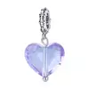 Сребърен талисман Violet Translucent Heart picture - 1