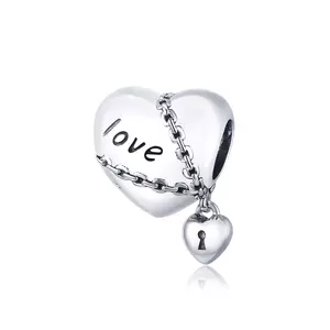 сребърен талисман Locked Heart