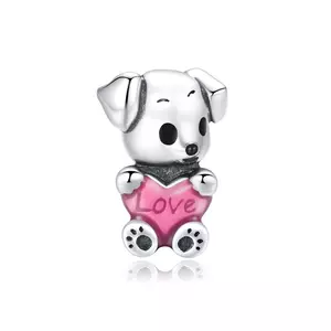 сребърен талисман Loving Heart Puppy