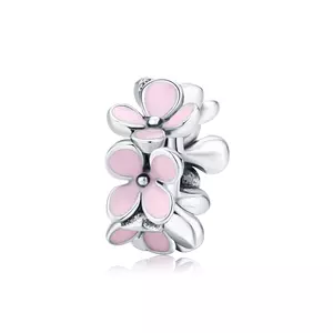 сребърен талисман Pink Flower Charm