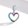 Сребърен талисман Rainbow Shiny Heart picture - 2