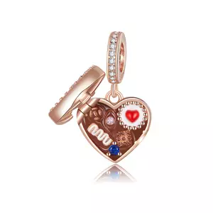 Сребърен талисман Rose Gold Heart Sweets