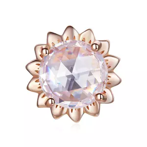 Сребърен талисман Rose Gold Pink Crystal