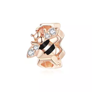 Сребърен талисман  Rose Gold Small Bee