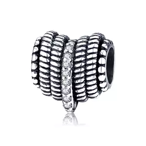 Сребърен талисман Shiny Roped Heart