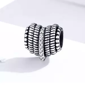 Сребърен талисман Shiny Roped Heart