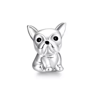 Сребърен талисман  Simple Bulldog