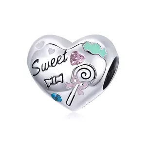 Сребърен талисман Sweet Candy Heart