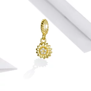 Сребърен талисман Златно малко цвете