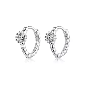 Сребърни обеци Big Crystal Hoops