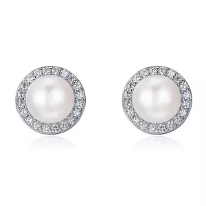 Сребърни обеци Big Glamour Pearls