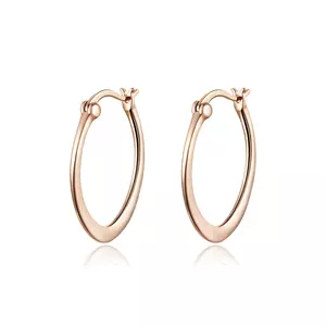 Сребърни обеци Big Rose Gold Hoops