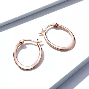 Сребърни обеци Big Rose Gold Hoops
