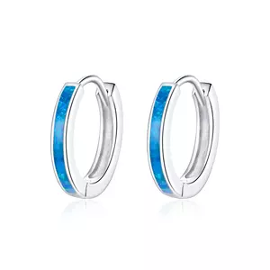 Сребърни обеци Blue Band Hoops