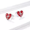 Сребърни обеци Cross Red Heart picture - 4
