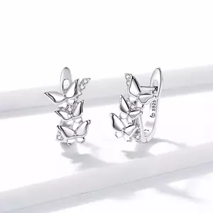 Сребърни обеци Crystaline Butterflies