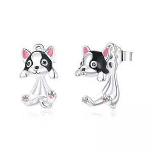 Сребърни обеци Cute Silver Puppy