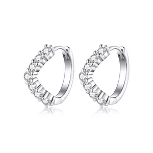Сребърни обеци Elegant Crystals Hoops